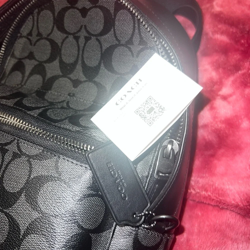 Coach Black Belt Bag with Signature Monogram ( Crossbody) - Picture 5 of 7